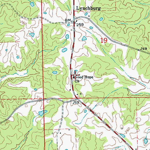 Topographic Map of Good Hope Church, MS