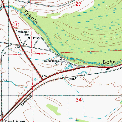 Topographic Map of Good Hope Church, MS