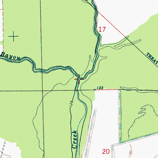 Topographic Map of Good Luck Bayou, MS