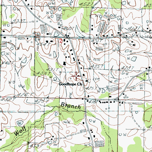 Topographic Map of Goodhope Church, MS
