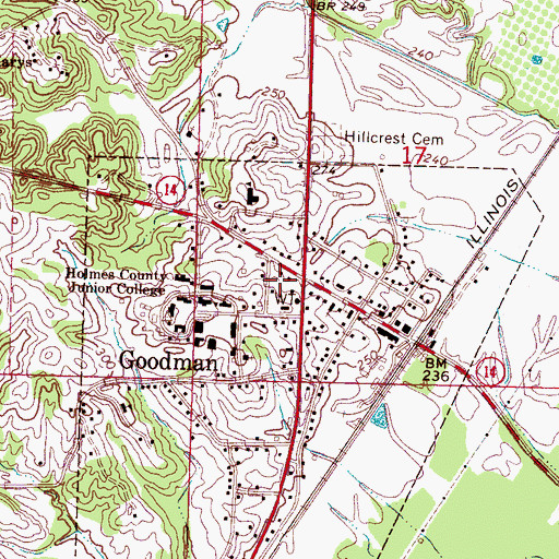Topographic Map of Goodman, MS