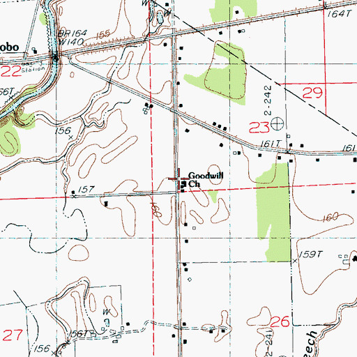 Topographic Map of Goodwill Church, MS