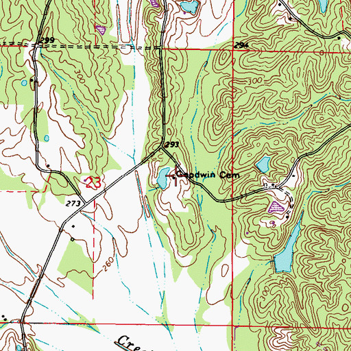 Topographic Map of Goodwin Cemetery, MS