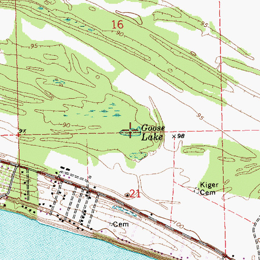 Topographic Map of Goose Lake, MS