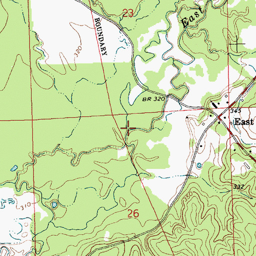 Topographic Map of Gordon Creek, MS