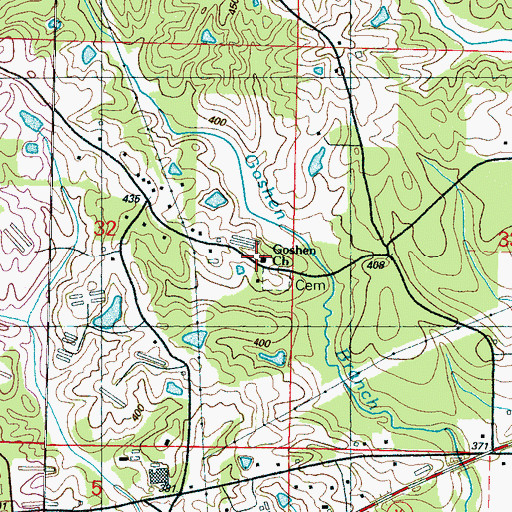 Topographic Map of Goshen Church, MS