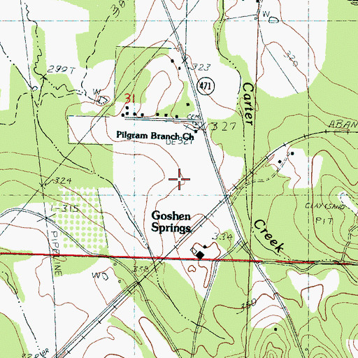 Topographic Map of Goshen Springs Station, MS