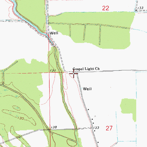 Topographic Map of Gospel Light Church, MS