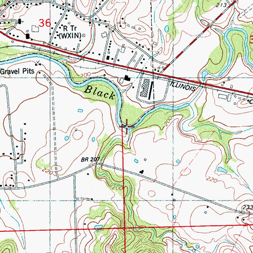 Topographic Map of Gourdvine Creek, MS