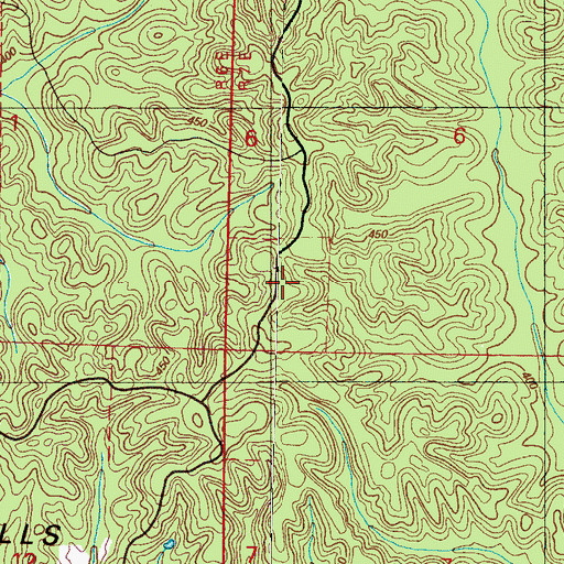 Topographic Map of Government Hills, MS