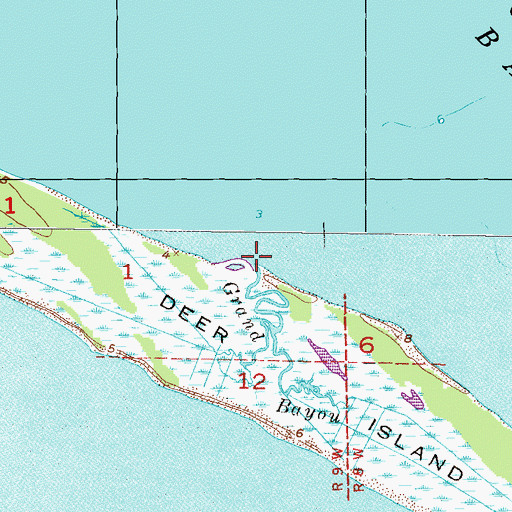 Topographic Map of Grand Bayou, MS