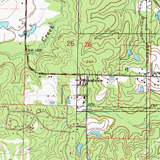 Topographic Map of Grandview Church, MS