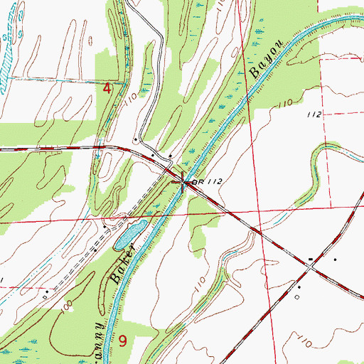 Topographic Map of Granny Baker Bayou, MS