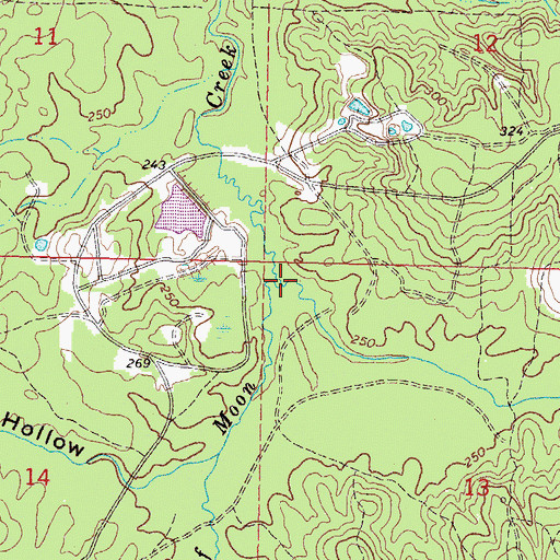 Topographic Map of Grantham Creek, MS