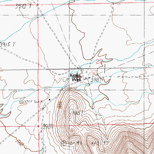 Topographic Map of Kings Well, AZ