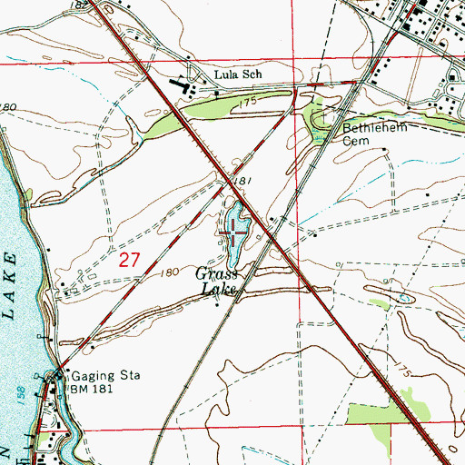 Topographic Map of Grass Lake, MS