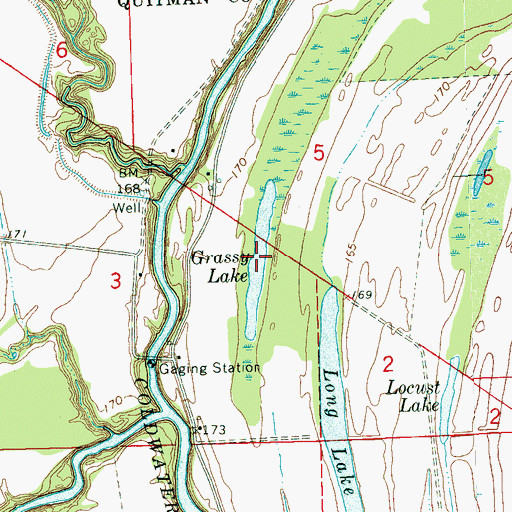 Topographic Map of Grassy Lake, MS