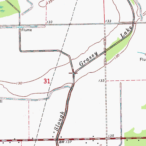 Topographic Map of Grassy Lake, MS