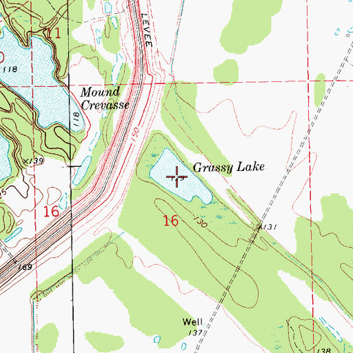 Topographic Map of Grassy Lake, MS