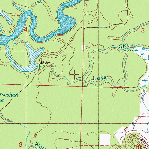 Topographic Map of Gravel Slough, MS