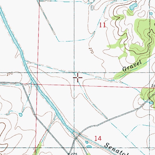 Topographic Map of Gravel Springs Creek, MS