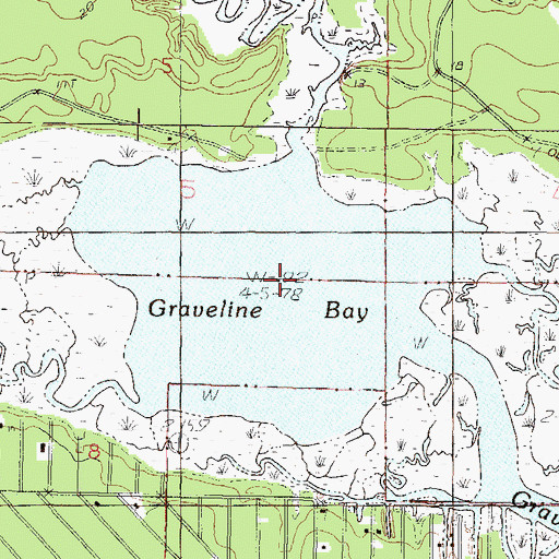 Topographic Map of Graveline Bay, MS