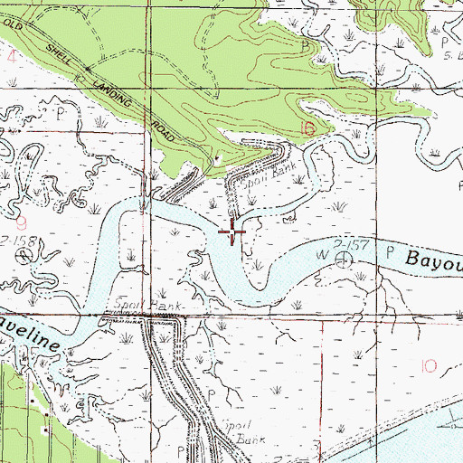 Topographic Map of Graveline Bayou, MS