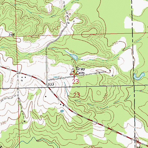 Topographic Map of Gray Cemetery, MS