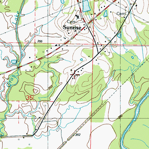 Topographic Map of Gray Cemetery, MS