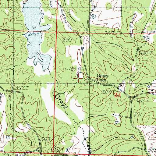 Topographic Map of Grays Cemetery, MS