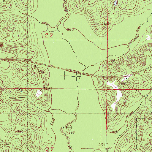 Topographic Map of Greasy Creek, MS