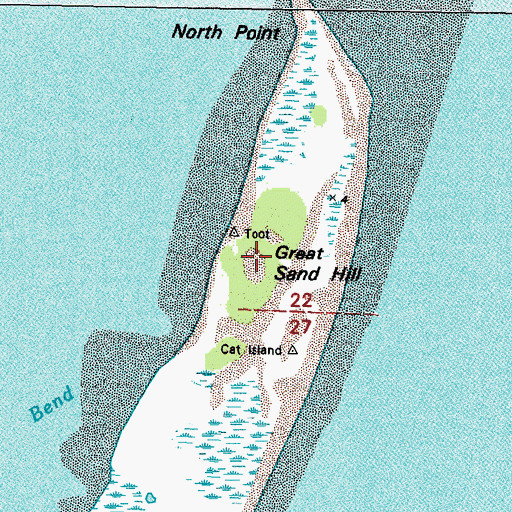 Topographic Map of Great Sand Hill, MS