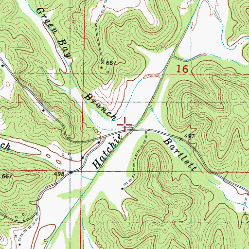 Topographic Map of Green Bay Branch, MS