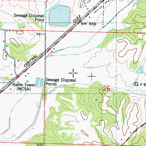 Topographic Map of Green Bottom, MS