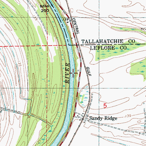 Topographic Map of Green Chapel, MS