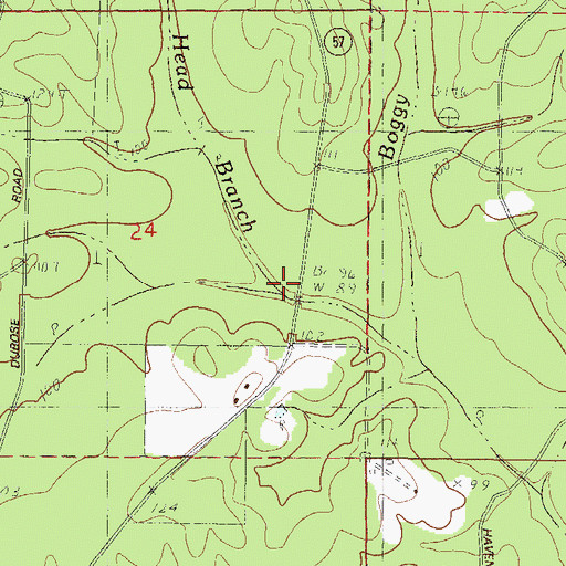 Topographic Map of Green Head Branch, MS