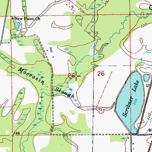 Topographic Map of Greenbrier Branch, MS
