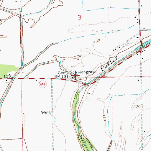 Topographic Map of Greengrove Church, MS