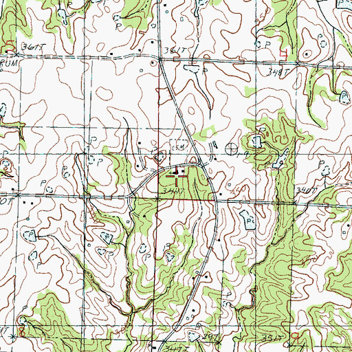 Topographic Map of Greenleaf Cemetery, MS