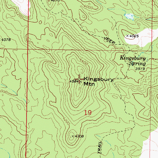 Topographic Map of Kingsbury Mountain, AZ
