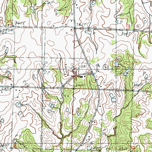 Topographic Map of Greenleaf Church, MS
