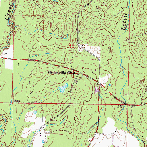 Topographic Map of Greenville Church, MS