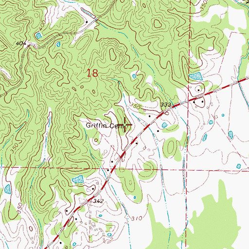 Topographic Map of Griffin Cemetery, MS