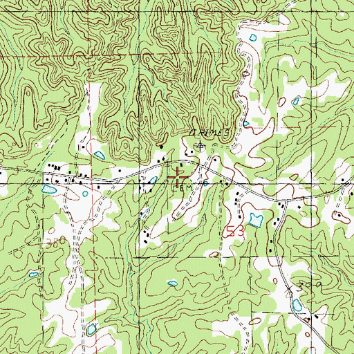 Topographic Map of Grimes Cemetery, MS