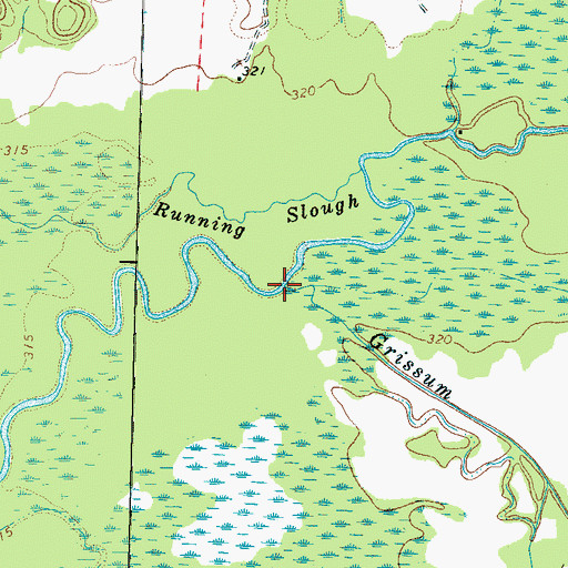 Topographic Map of Grissum Creek, TN