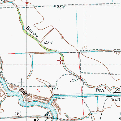Topographic Map of Gross Bayou, MS