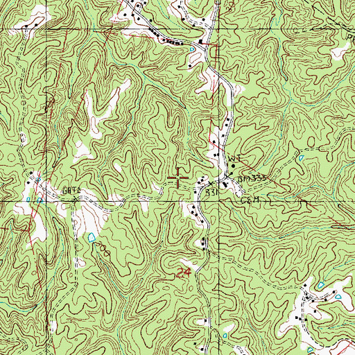 Topographic Map of Grove School, MS