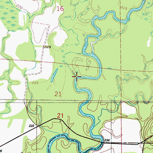 Topographic Map of Grub Springs Branch, MS