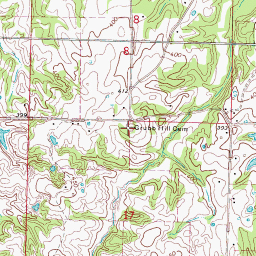 Topographic Map of Grubb Hill Cemetery, MS