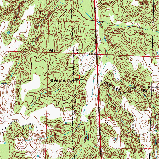 Topographic Map of Grubbs Cemetery, MS